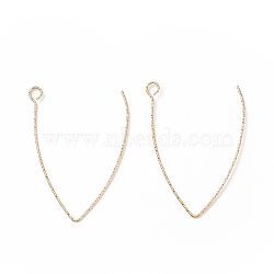 Ion Plating(IP) 316 Stainless Steel Earrings Finding, Earring Hooks, with Horizontal Loop, Golden, 40x25x0.7mm, Hole: 2.5mm, 21 Gauge, Pin: 0.7mm(STAS-B025-02G)