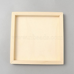 DIY Children Wood Decoration Clay Picture Frame, PapayaWhip, Square, 200x200x19mm, Inner Diameter: 173x173mm(WOOD-WH20008-07J)