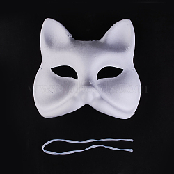 Party Paper Face Masks, Fox, White, 18x18.6cm(AJEW-WH0064-02L)