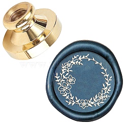 Wax Seal Brass Stamp Head, for Wax Seal Stamp, Flower Pattern, 25x14.5mm(AJEW-WH0209-561)