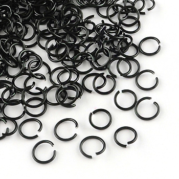 Aluminum Wire Open Jump Rings, Black, 18 Gauge, 10x1.0mm, about 16000pcs/1000g