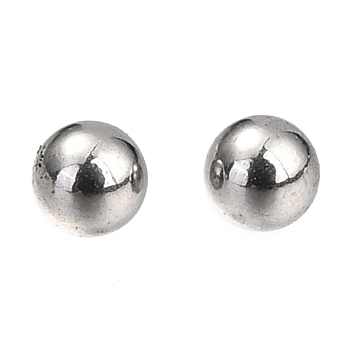 304 Stainless Steel Beads, No Hole/Undrilled, Solid Round, Stainless Steel Color, 2mm