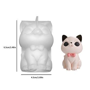 Dog Display Decoration Silicone Mold, Resin Casting Molds, for UV Resin, Epoxy Resin Craft Making, White, 63x43mm