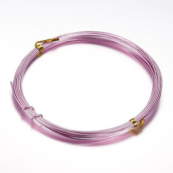 Round Aluminum Wire, Bendable Metal Craft Wire, for DIY Arts and Craft Projects, Pink, 20 Gauge, 0.8mm, 5m/roll(16.4 Feet/roll)