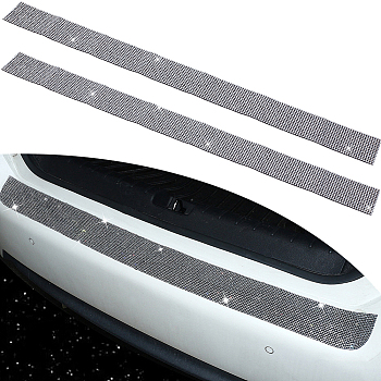 2Pcs Resin Rhinestone Glue Non-slip Car Door Stickers, Crystal, 600x50x2mm