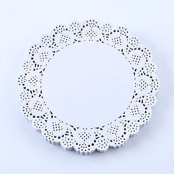 Greaseproof Paper Dessert Pad, Paper Lace Doilies, Round, White, 241.3x0.1mm, 200pcs/bag