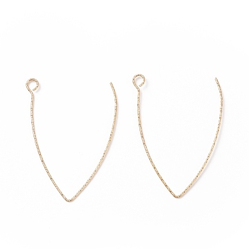 Ion Plating(IP) 316 Stainless Steel Earrings Finding, Earring Hooks, with Horizontal Loop, Golden, 40x25x0.7mm, Hole: 2.5mm, 21 Gauge, Pin: 0.7mm