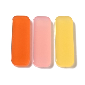 Cellulose Acetate(Resin) Cabochons, Rectangle, Mixed Color, 43x15x5mm