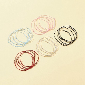 Adjustable Polyester Braided Cord Bracelet Making, Knot Bracelet, Mixed Color, 0.1cm, Inner Diameter: 1-7/8~3-1/2 inch(4.8~8.8cm)