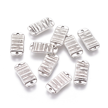 Alloy Links connectors, Cadmium Free & Lead Free, Rectangle, Antique Silver, 15x7x2mm, Hole: 1mm