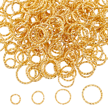 400Pcs 4 Style Iron Jump Rings, Metal Connectors for DIY Jewelry Crafting and Keychain Accessories, Golden, 100pcs/style