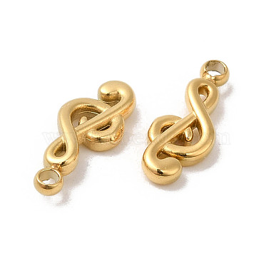 Real 18K Gold Plated Musical Note 304 Stainless Steel Charms