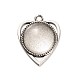 18x4mm Transparent Clear Glass Cabochons and Antique Silver Alloy Heart Pendant Cabochon Settings(DIY-X0183-AS)-2