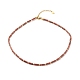 Natural Sesame Jasper/Kiwi Jasper Column Beaded Necklace with Synthetic Hematite(NJEW-JN03840-01)-1