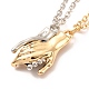 Rack Plating Alloy Hand Pendant Necklaces Sets(NJEW-B081-11A)-1