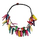 Dyed Natural Coconut Tusk Shape Beaded Multi-strand Necklaces(NJEW-A007-01)-1