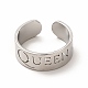 Non-Tarnish 304 Stainless Steel Word Queen Open Cuff Ring for Women(RJEW-B027-18P)-2