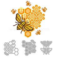 Carbon Steel Cutting Dies Stencils, for DIY Scrapbooking, Photo Album, Decorative Embossing Paper Card, Stainless Steel Color, Bees Pattern, 88~101x74~165x0.8mm, 2pcs/set(DIY-WH0309-974)