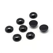 Dyed Natural Black Agate Gemstone Cabochons, Half Round, 6x3mm(G-T020-6mm-11)