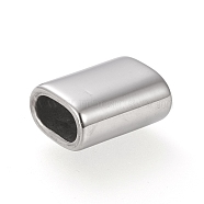 304 Stainless Steel Slide Charm, Oval, Stainless Steel Color, 13x10x6.5mm, Hole: 4x7.5mm(STAS-K199-14P)