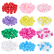 360Pcs 12 Colors Plastic European Beads, Large Hole Beads, Barrel, Mixed Color, 12x11mm, Hole: 6.2mm, 30pcs/color(KY-NB0001-66)