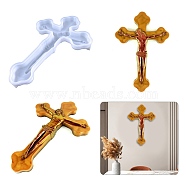 DIY Cross Wall Decoration Silicone Molds, Resin Casting Molds, For UV Resin, Epoxy Resin Craft Making, Easter Theme, White, 295x200x30mm, Inner Diameter: 285x195mm(DIY-A034-26)