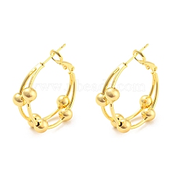 Rack Plating Brass Round Stud Earrings, Long-Lasting Plated, Lead Free & Cadmium Free, Real 18K Gold Plated, 30.5x27.5x10.5mm(EJEW-A028-03G)