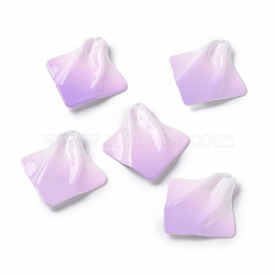 Gradient Spray Painted Alloy Pendants, Rhombus, Lilac, 43.5x23.5x4mm, Hole: 1.2mm(FIND-E026-03)
