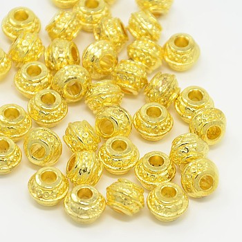 Tibetan Style Alloy Spacer Beads, Lead Free, Nickel Free and Cadmium Free, Golden, 9x7mm, Hole: 3.5mm