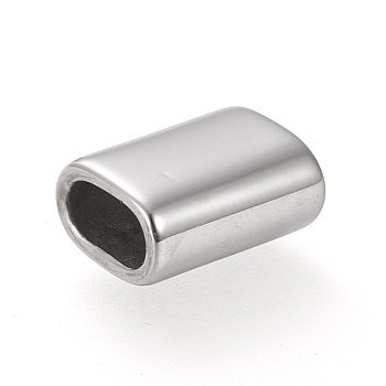 304 Stainless Steel Slide Charm, Oval, Stainless Steel Color, 13x10x6.5mm, Hole: 4x7.5mm