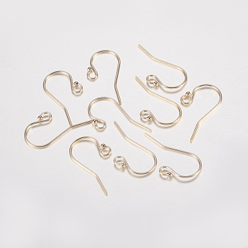 JK Findings, Yellow Gold Filled Earring Hooks, 1/20 14K Gold Filled, 20mm, Hole: 2mm, Pin: 0.6mm