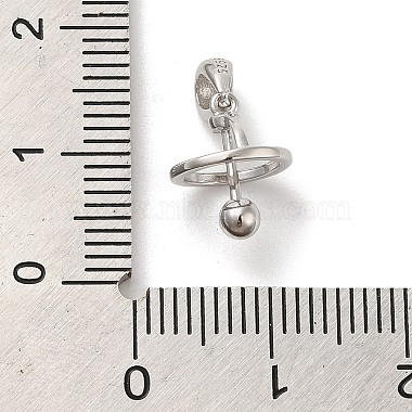 Rhodium Plated 925 Sterling Silver Locket Style Planet Pinch Bails(STER-NH0001-55A-P)-5
