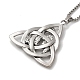 Trinity Knot with Wolf Alloy Pendant Necklace with Box Chains(NJEW-D048-08AS)-3