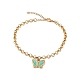 Enamel Butterfly Charm Bracelet with Rolo Chains(BJEW-G669-16G)-1