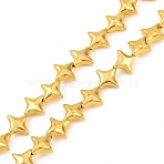 Electroplated Synthetic Non-magnetic Hematite Beads Strands, Star, Golden Plated, 9.5x9.5x3.5mm, Hole: 1mm, about 46pcs/strand, 15.12 inch(38.4cm)(G-C156-04G)