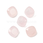 Natural Rose Quartz Cabochons, Square, Faceted, 14x14x9.5mm(G-D348-04B)