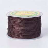 Round Polyester Cords, Milan Cords/Twisted Cords, Coconut Brown, 1.5~2mm, 50yards/roll(150 feet/roll)(OCOR-P005-20)