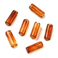 Transparent Acrylic Beads, Column, Dark Orange, 13x5mm, Hole: 1.6mm, about: 1950pcs/500g(OACR-Z005-19)
