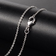 Brass Necklaces, Cable Chain, with Lobster Clasp, Platinum, 17.13 inch, 1.5mm(X-MAK-K003-02P)