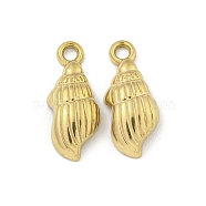 Ion Plating(IP) 304 Stainless Steel Pendants, Conch Charm, Real 18K Gold Plated, 18.5x7x3.5mm, Hole: 2mm(STAS-I307-507G)