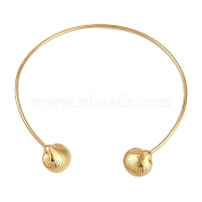 Summer Shell Shaped 304 Stainless Steel Cuff Choker Necklaces for Women, Real 18K Gold Plated, Inner Diameter: 5.51 inch(14cm)(NJEW-A033-01G)