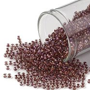 TOHO Round Seed Beads, Japanese Seed Beads, (186) Inside Color Luster Crystal/Terra Cotta Lined, 11/0, 2.2mm, Hole: 0.8mm, about 1110pcs/10g(X-SEED-TR11-0186)