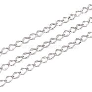 304 Stainless Steel Curb Chains, Soldered, Stainlesss Steel Color, 3x2x0.3mm(CHS-L001-56-0.3mm)