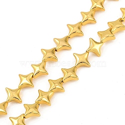 Electroplated Synthetic Non-magnetic Hematite Beads Strands, Star, Golden Plated, 9.5x9.5x3.5mm, Hole: 1mm, about 46pcs/strand, 15.12 inch(38.4cm)(G-C156-04G)