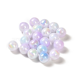 Opaque Acrylic Beads, Gradient Colorful, Round , Lilac, 6mm, Hole: 1.8mm, about 5000pcs/500g(OACR-Z016-01B-05)