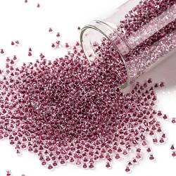 TOHO Round Seed Beads, Japanese Seed Beads, (1015) Blush Lined Crystal, 11/0, 2.2mm, Hole: 0.8mm, about 5555pcs/50g(SEED-XTR11-1015)