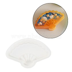 Fan Pendant DIY Silhouette Silicone Molds, Resin Casting Molds, for UV Resin, Epoxy Resin Craft Making, White, 44.5x67.5x12.5mm(DIY-Z040-01D)