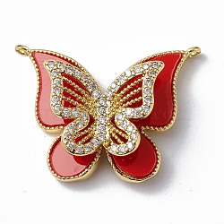 Synthetic Turquoise Pendants, Dyed, Long-Lasting Plated Brass Micro Pave Clear Cubic Zirconia Butterfly Charms, Real 18K Gold Plated, 19x25.5x6mm, Hole: 1mm(ZIRC-L048-68G-01)