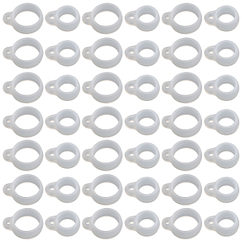 60Pcs 2 Style Silicone Pendant, for Electronic stylus & Lighter Making, Ring, Clear, 16x12~13x6mm, Hole: 2.5mm, 8mm inner diameter, 30pcs/style