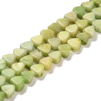 Natural Dolomite Beads Strands, Dyed, Triangle, Yellow Green, 5.5~6x6~6.5x3mm, Hole: 1mm, about 72pcs/strand, 16.14 inch(41cm)